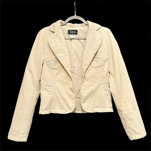 Miss Me vintage Y2K corduroy faux fur jacket blazer medium - Picture 4 of 8